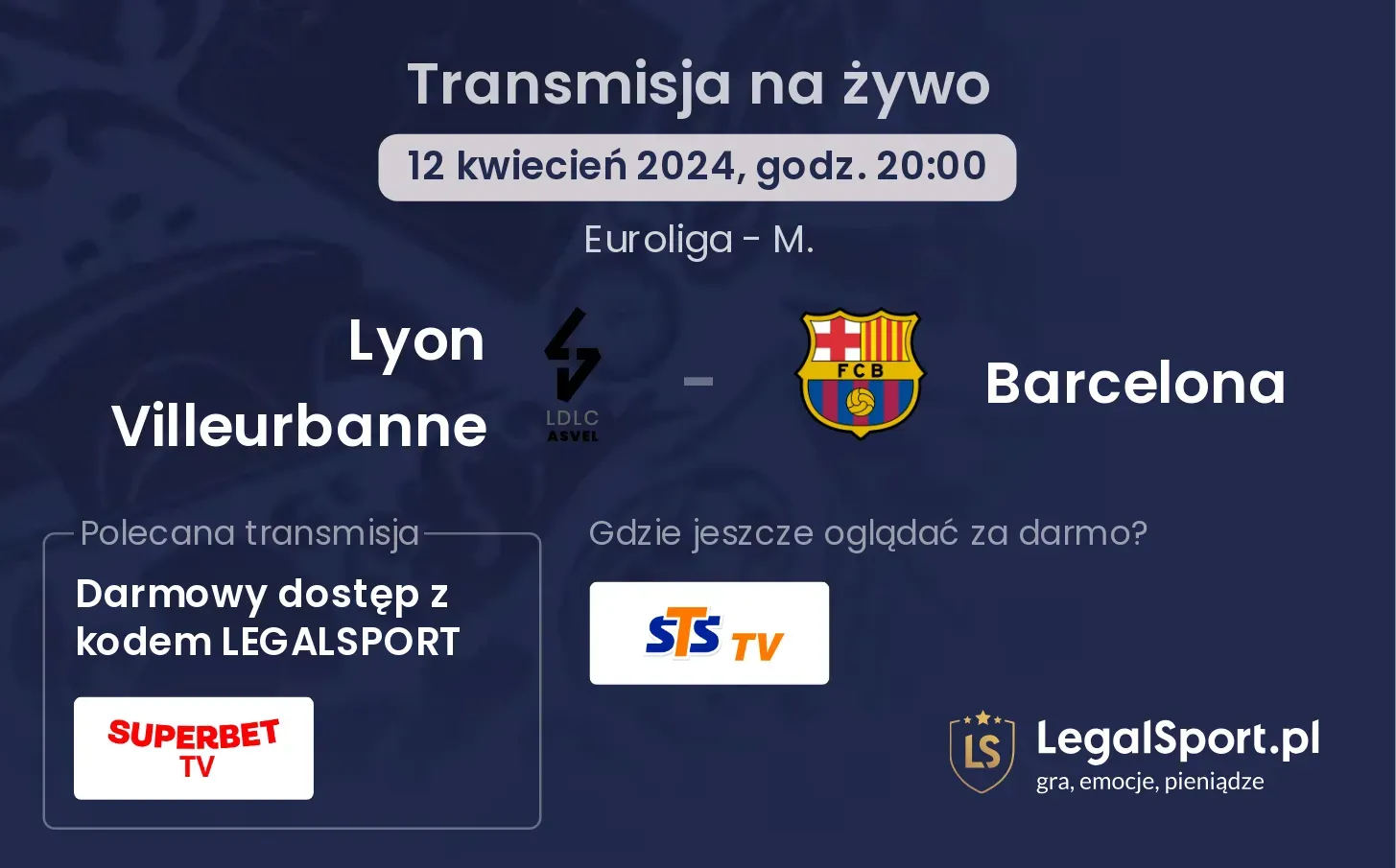Lyon Villeurbanne - Barcelona transmisja na żywo