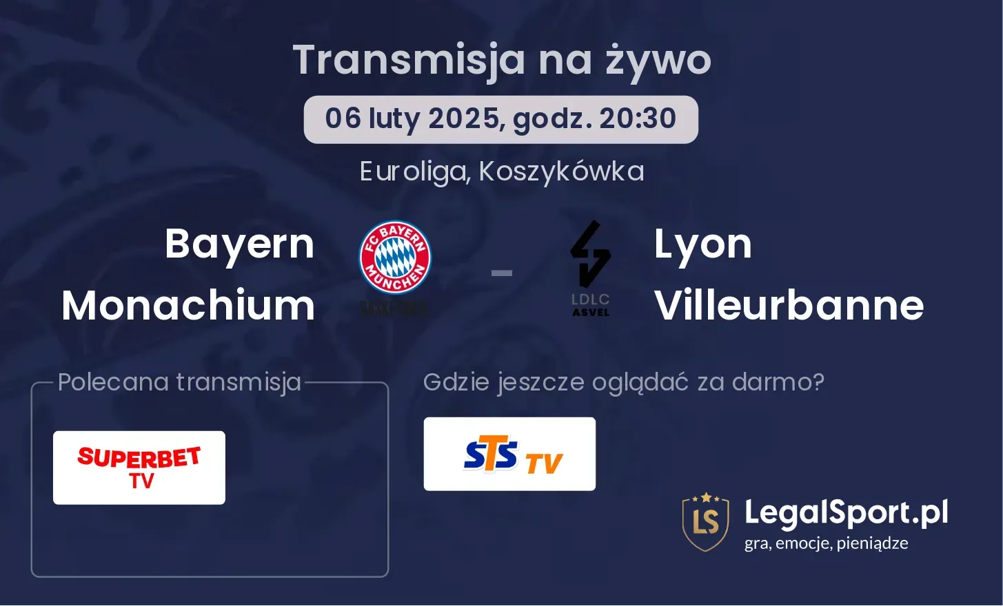 Bayern Monachium - Lyon Villeurbanne gdzie oglądać transmisję?
