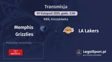 Memphis Grizzlies - LA Lakers gdzie oglądać? (01.11)