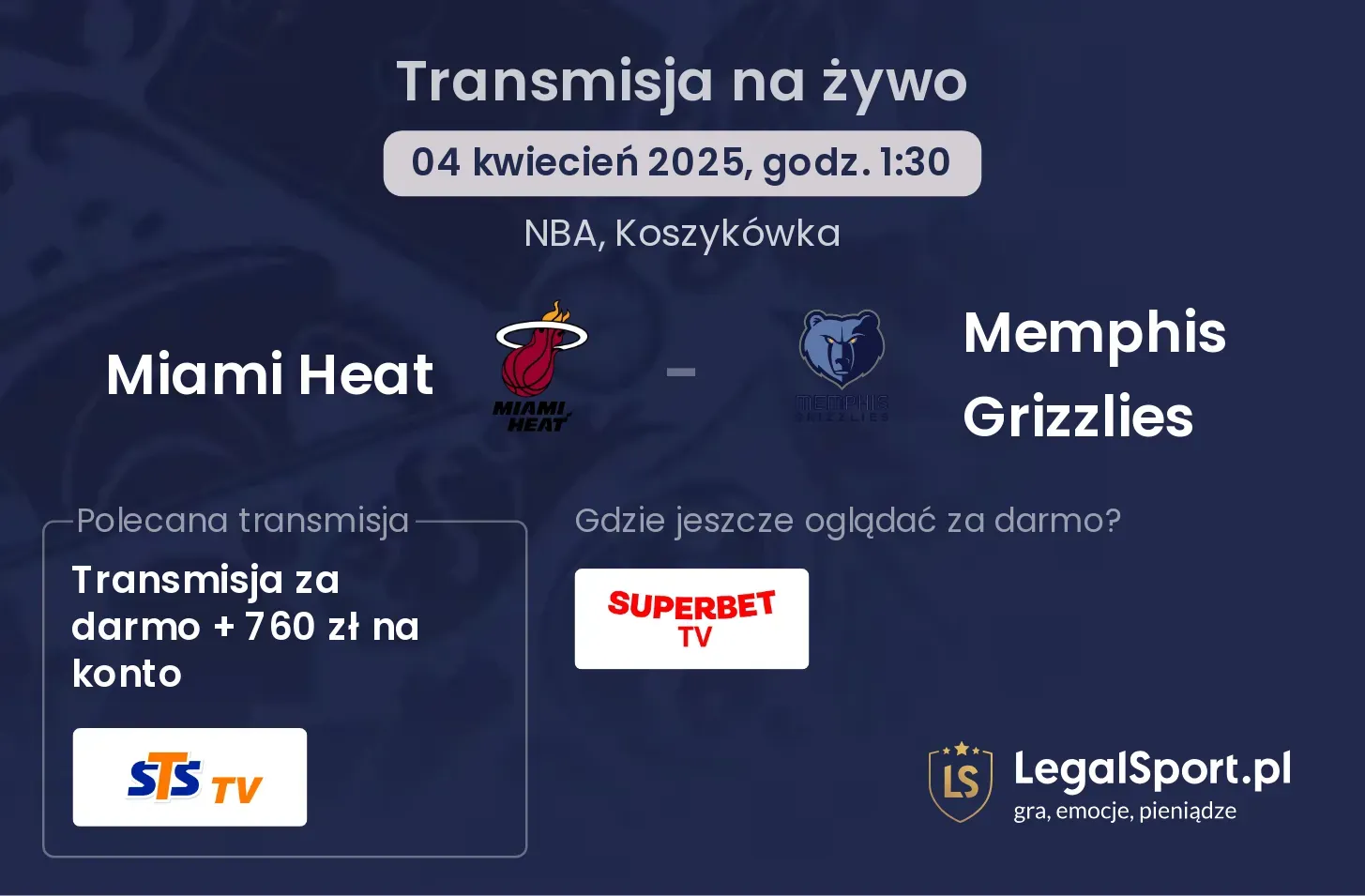 Memphis Grizzlies - Miami Heat transmisja na żywo