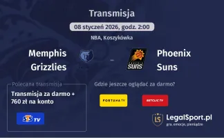 Memphis Grizzlies - Phoenix Suns gdzie oglądać (08.01.2026)