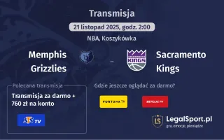 Memphis Grizzlies - Sacramento Kings gdzie oglądać? (21.11)