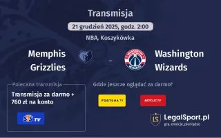 Memphis Grizzlies - Washington Wizards gdzie oglądać? (21.12)