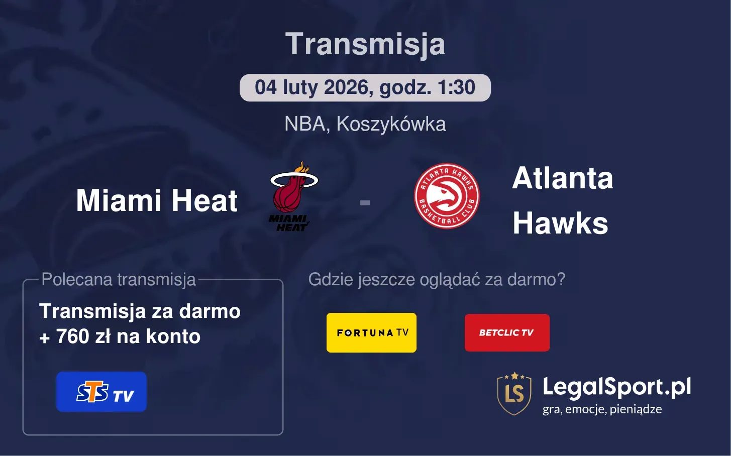Miami Heat - Atlanta Hawks Transmisje