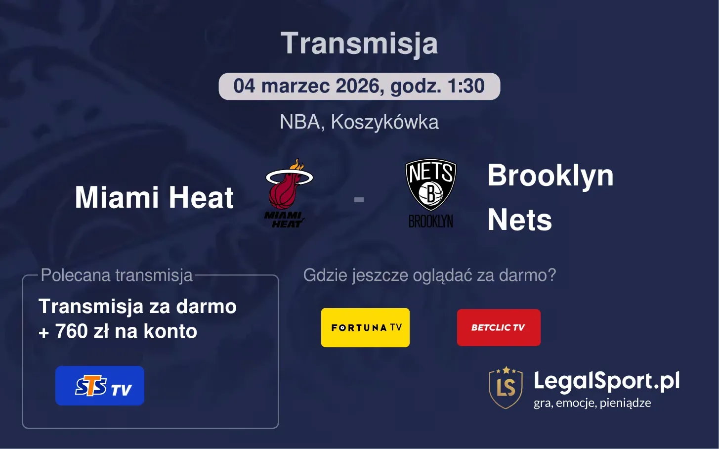 Miami Heat - Brooklyn Nets Transmisje