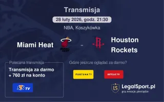 Miami Heat - Houston Rockets gdzie oglądać (28.02.2026)
