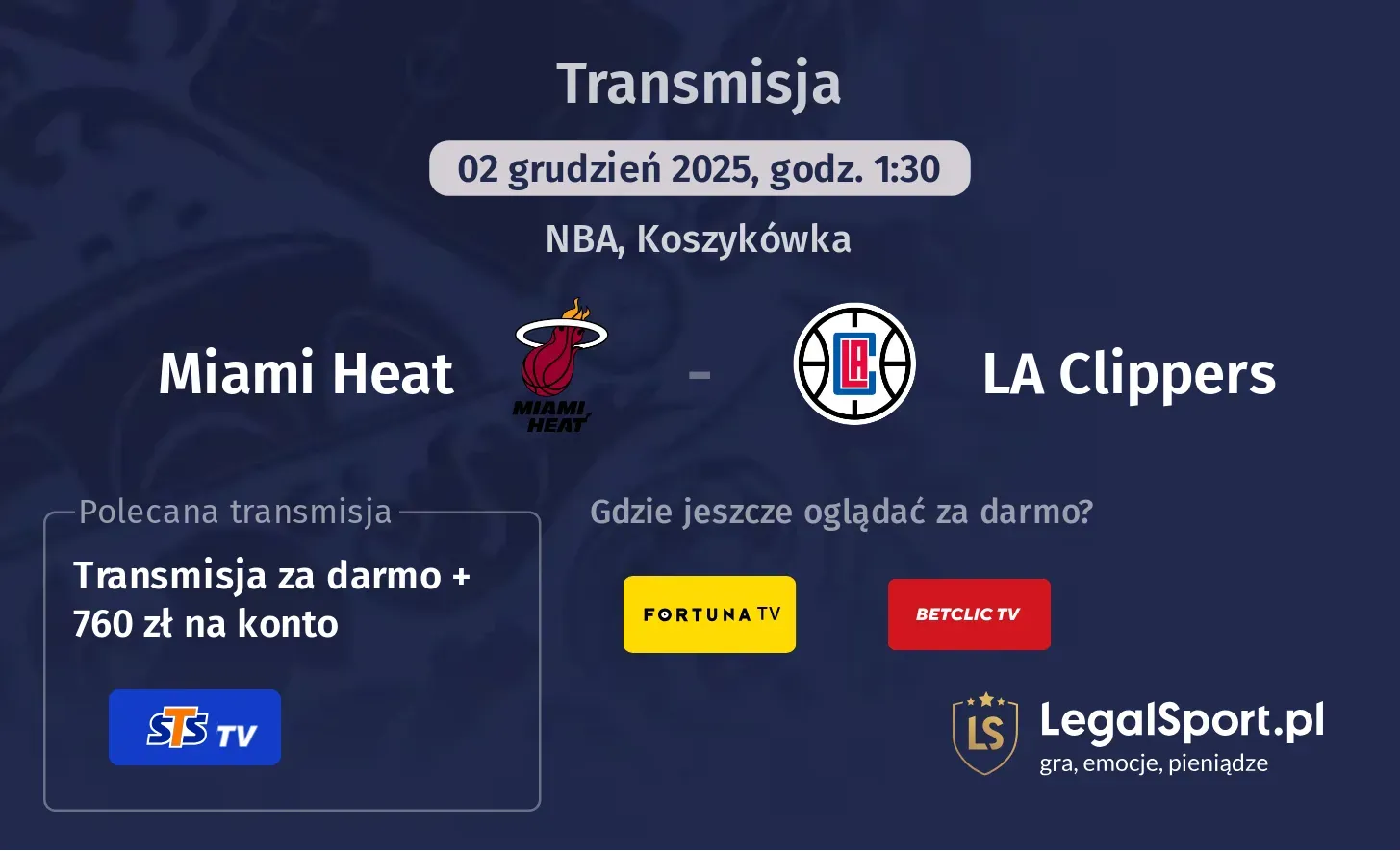 Miami Heat - LA Clippers Transmisje