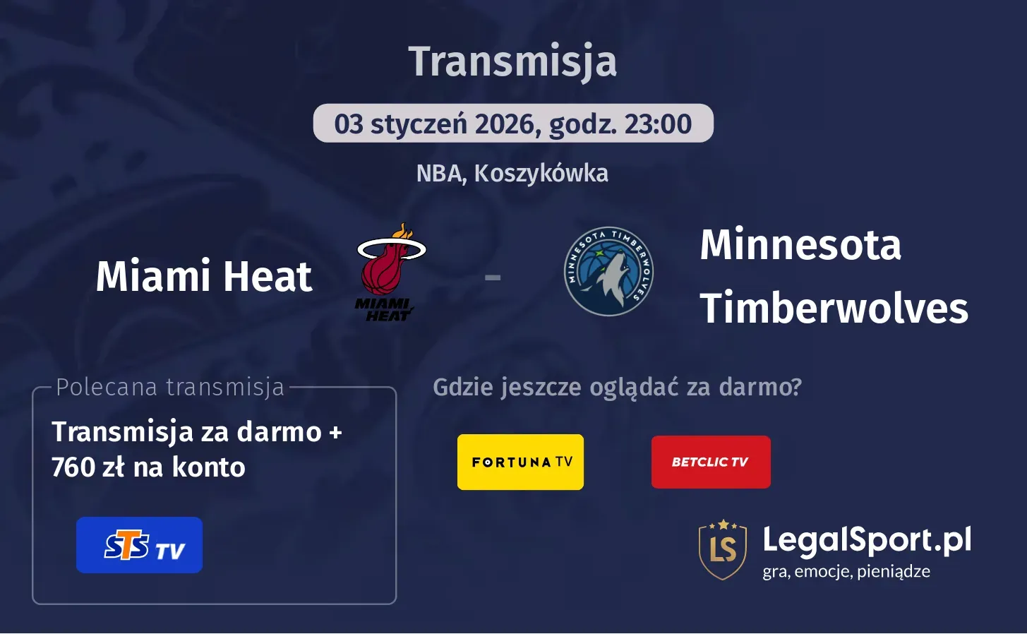 Miami Heat - Minnesota Timberwolves Transmisje