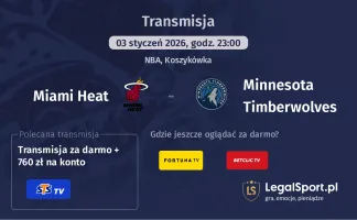 Miami Heat - Minnesota Timberwolves gdzie oglądać (03.01.2026)