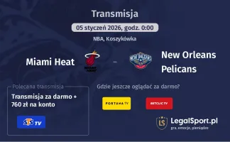 Miami Heat - New Orleans Pelicans gdzie oglądać (05.01.2026)