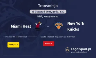 Miami Heat - New York Knicks gdzie oglądać? (18.11)