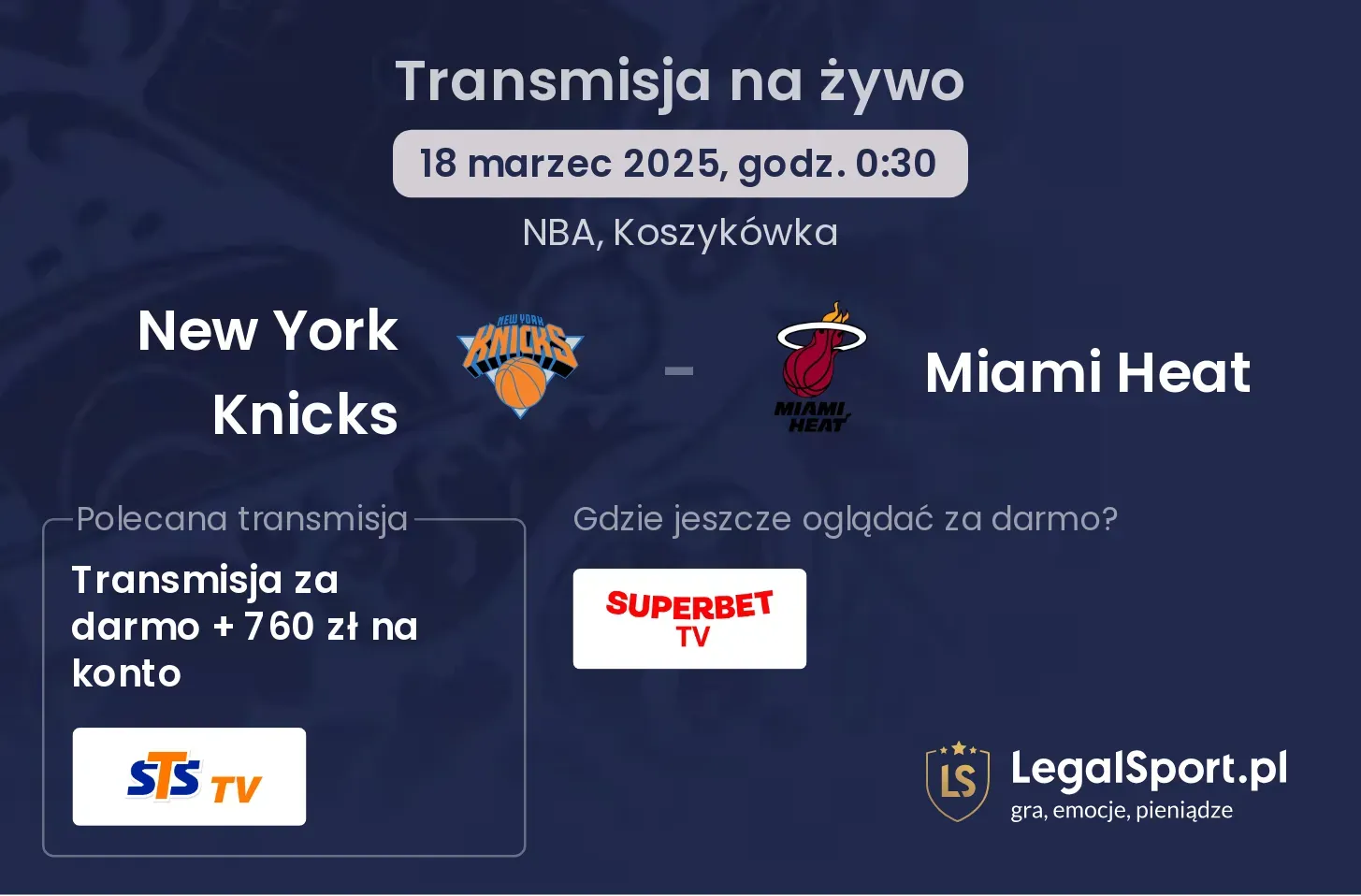 New York Knicks - Miami Heat gdzie oglądać?