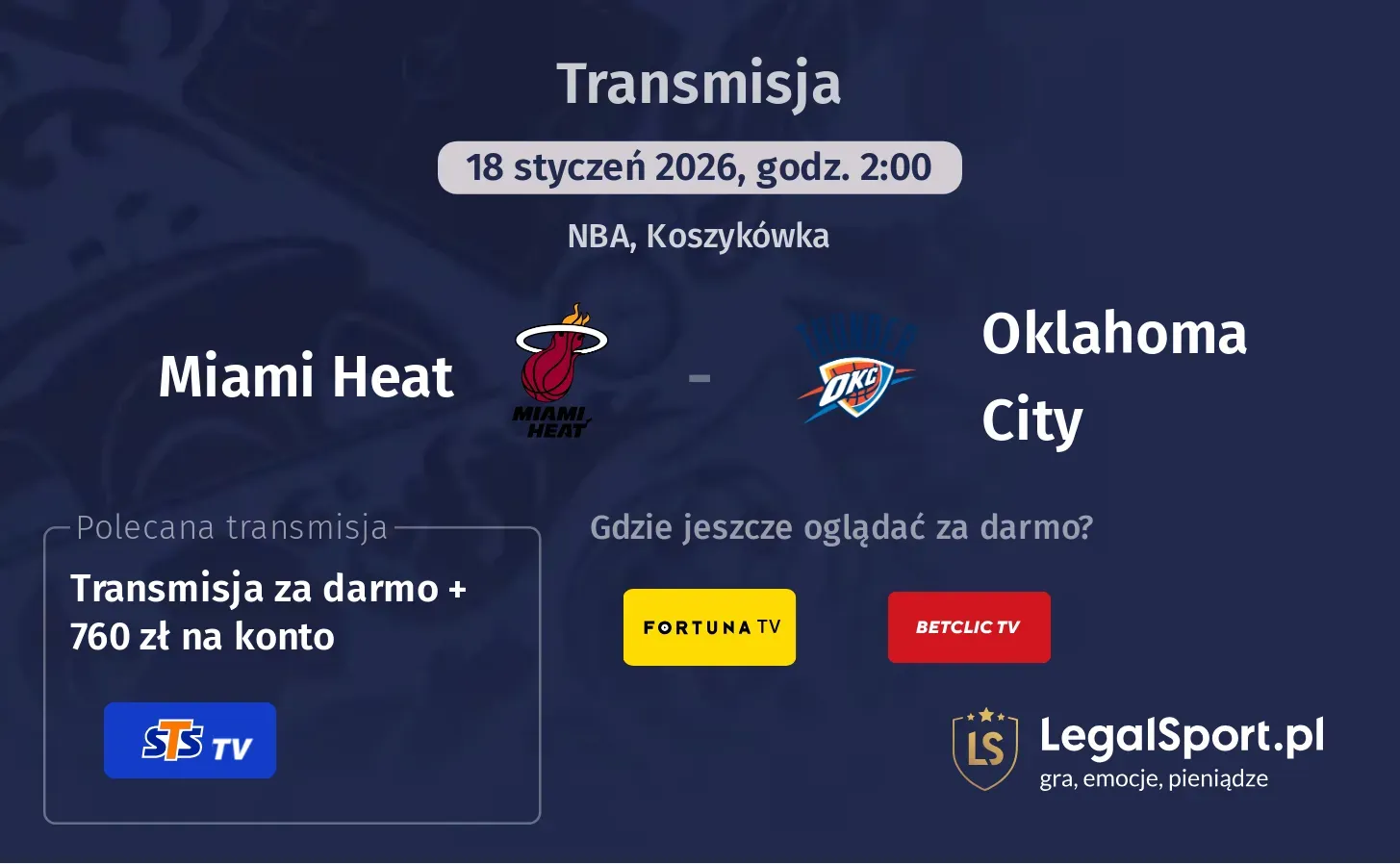 Miami Heat - Oklahoma City Transmisje