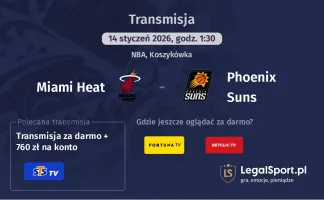 Miami Heat - Phoenix Suns gdzie oglądać? (14.01)