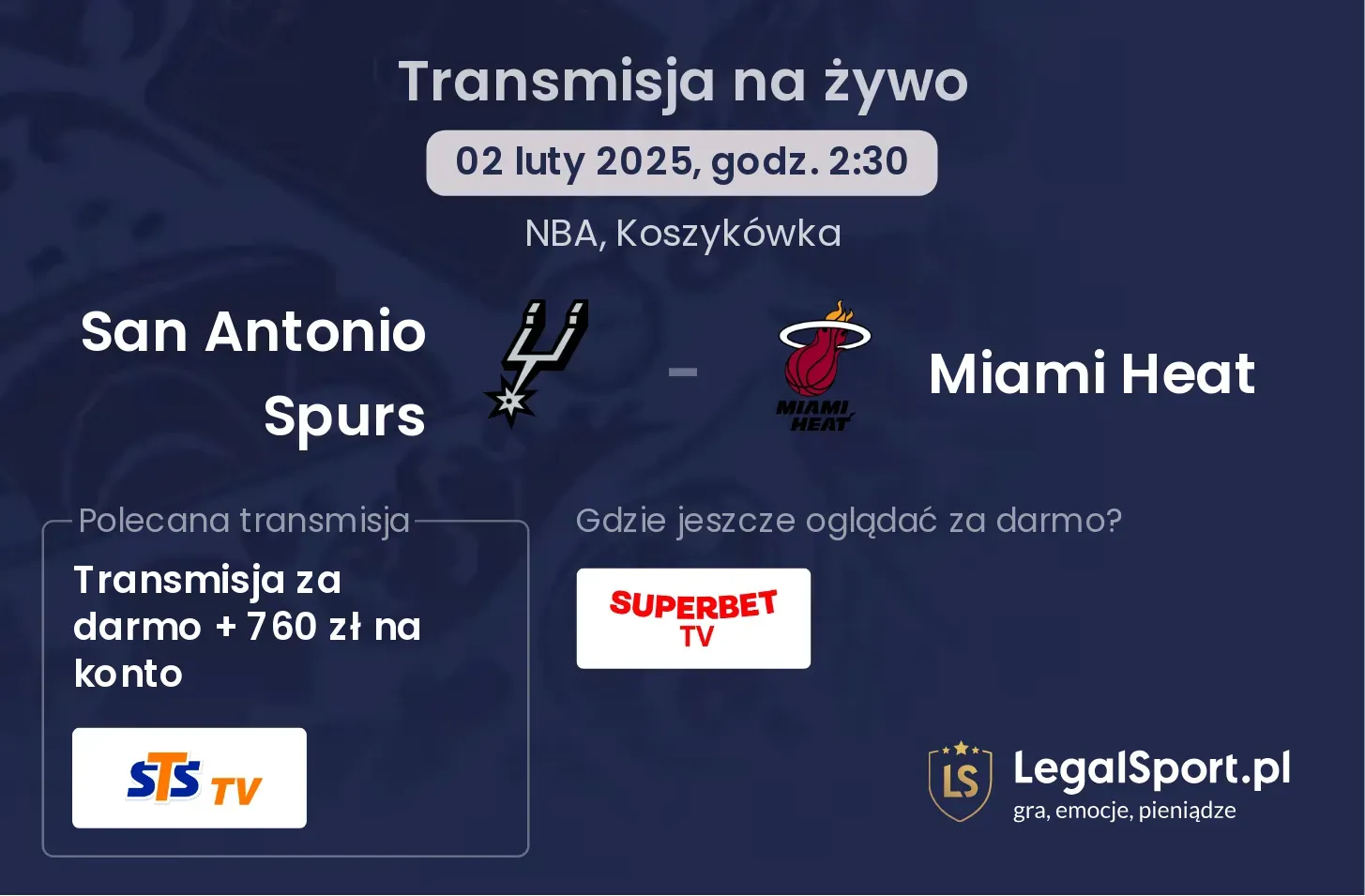 Miami Heat - San Antonio Spurs transmisja na żywo