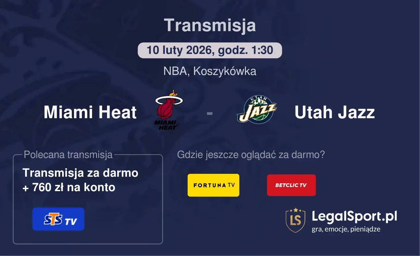 Miami Heat - Utah Jazz Transmisje