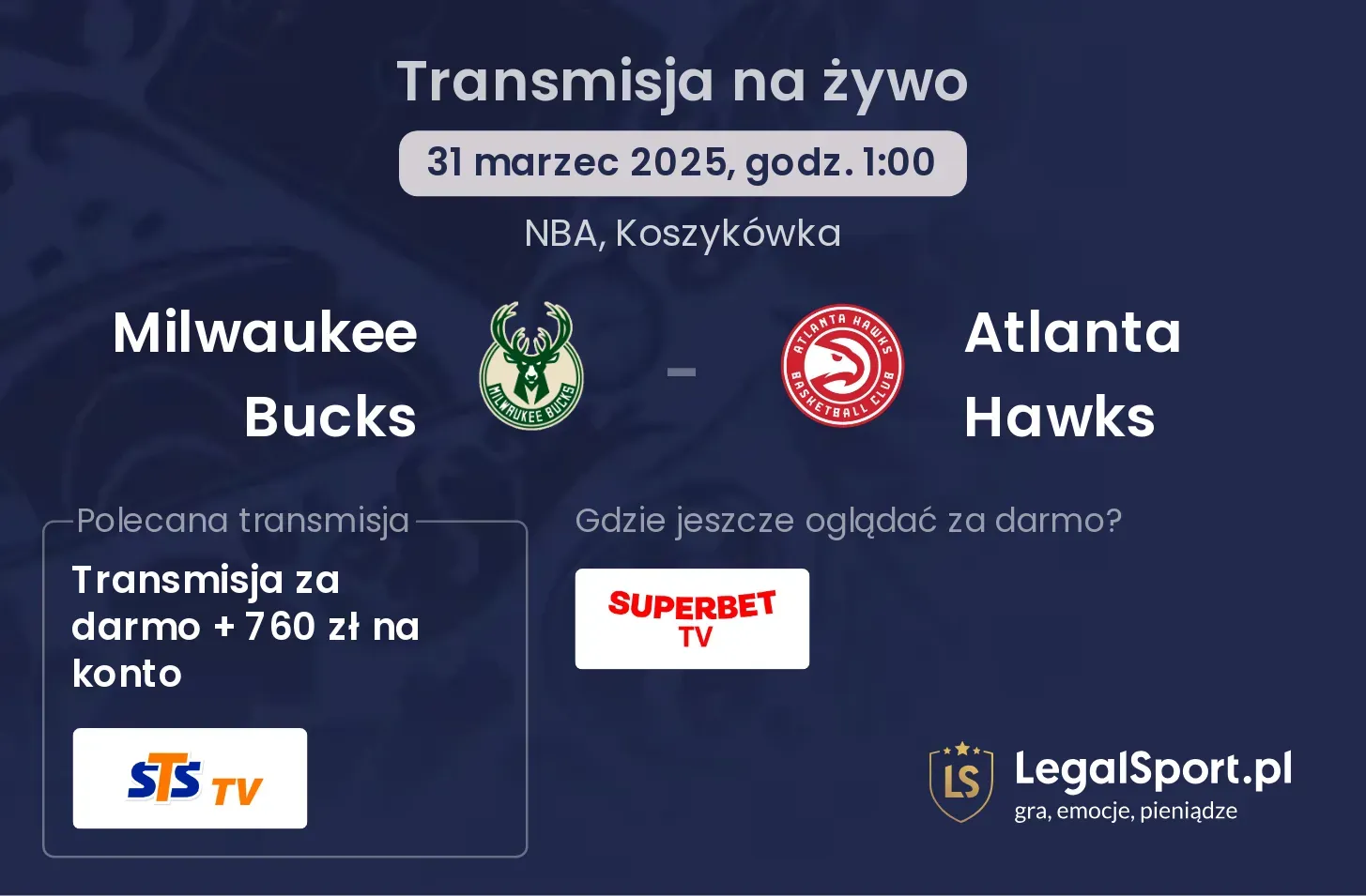 Milwaukee Bucks - Atlanta Hawks gdzie oglądać?