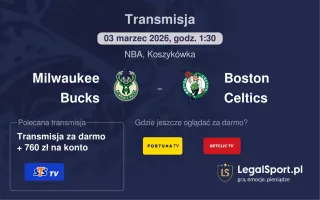 Milwaukee Bucks - Boston Celtics gdzie oglądać (03.03.2026)
