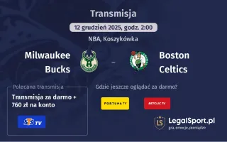 Milwaukee Bucks - Boston Celtics gdzie oglądać? (12.12)