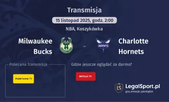 Milwaukee Bucks - Charlotte Hornets gdzie oglądać? (15.11)