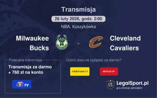 Milwaukee Bucks - Cleveland Cavaliers gdzie oglądać (26.02.2026)
