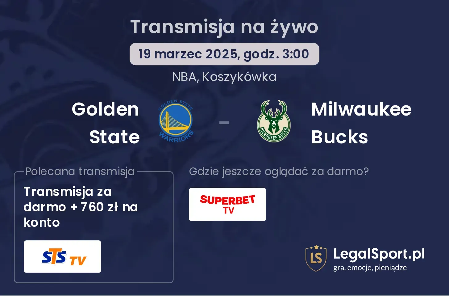 Golden State - Milwaukee Bucks gdzie oglądać?