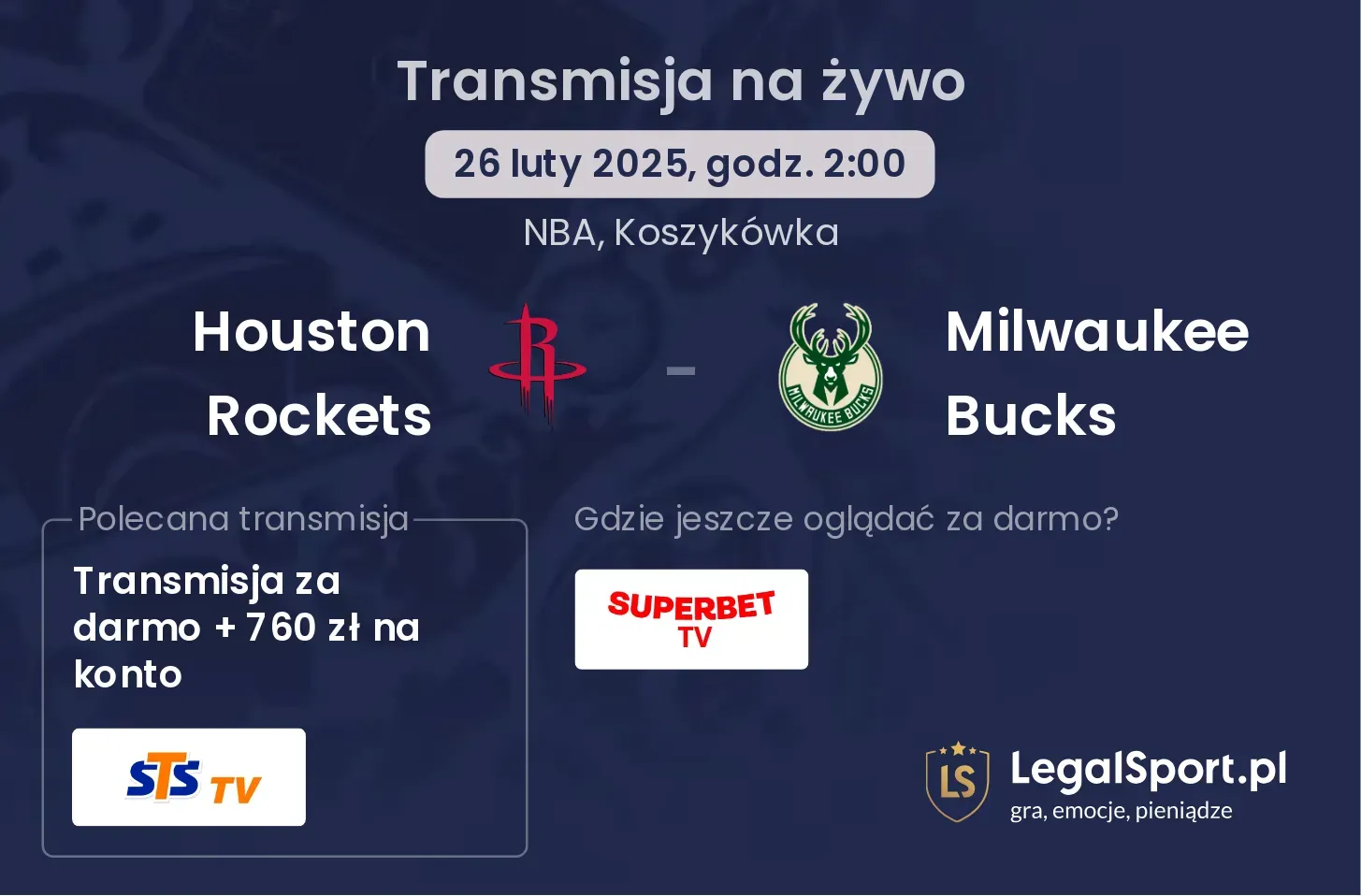 Houston Rockets - Milwaukee Bucks gdzie oglądać?
