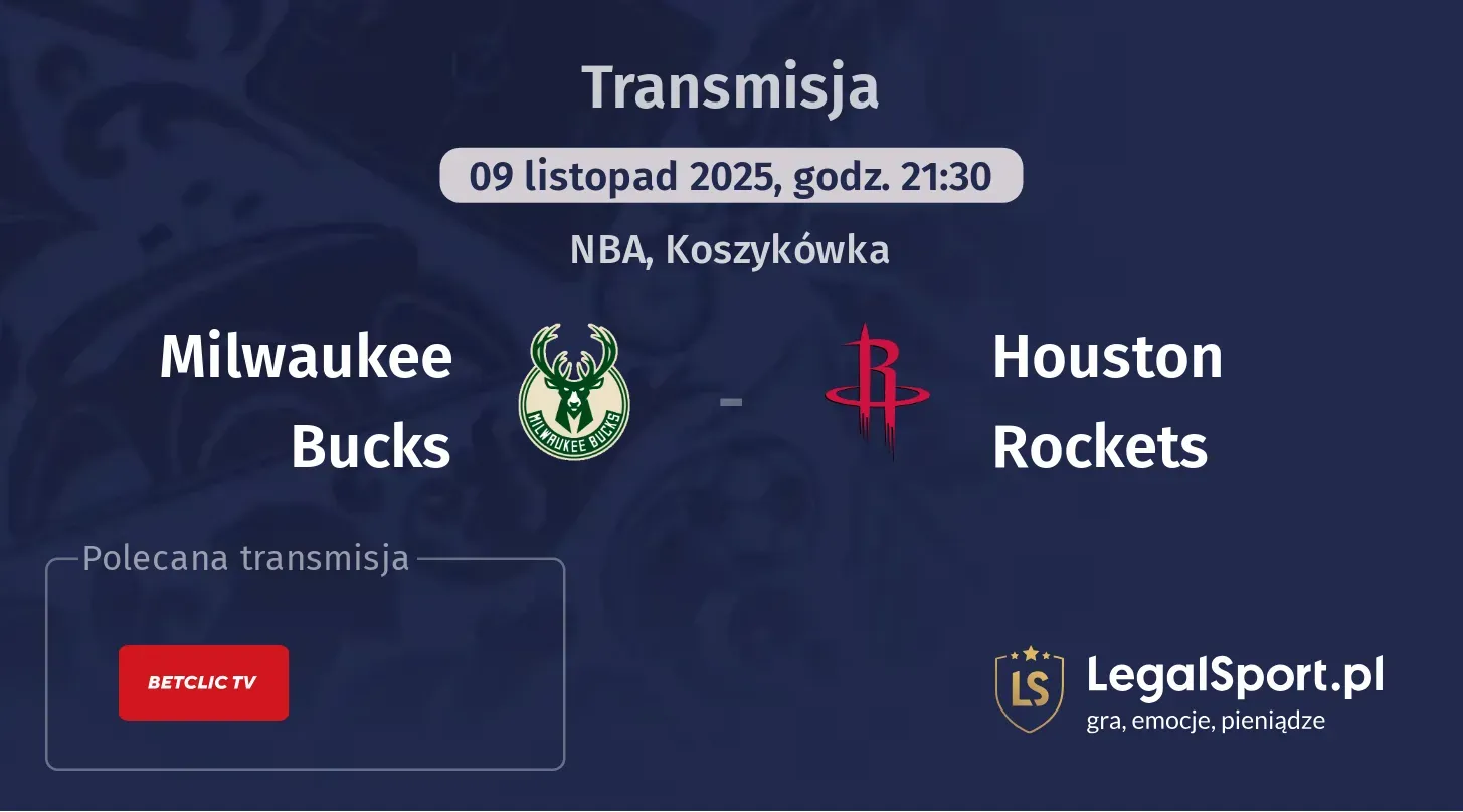 Milwaukee Bucks - Houston Rockets Transmisje