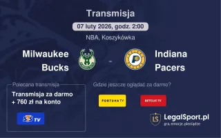 Milwaukee Bucks - Indiana Pacers gdzie oglądać (07.02.2026)