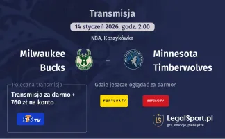 Milwaukee Bucks - Minnesota Timberwolves gdzie oglądać? (14.01)