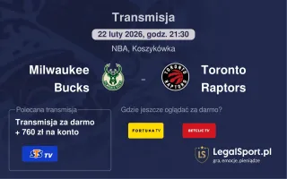 Milwaukee Bucks - Toronto Raptors gdzie oglądać? (22.02)