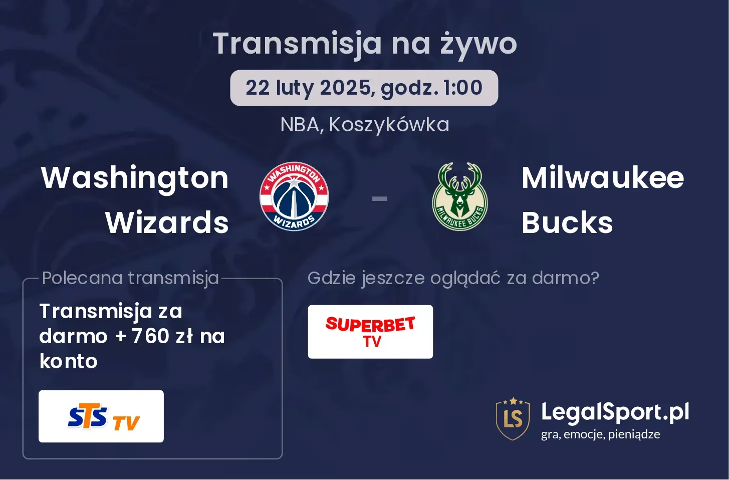 Washington Wizards - Milwaukee Bucks gdzie oglądać?