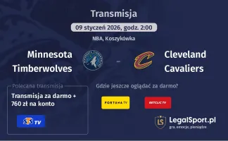 Minnesota Timberwolves - Cleveland Cavaliers gdzie oglądać? (09.01)