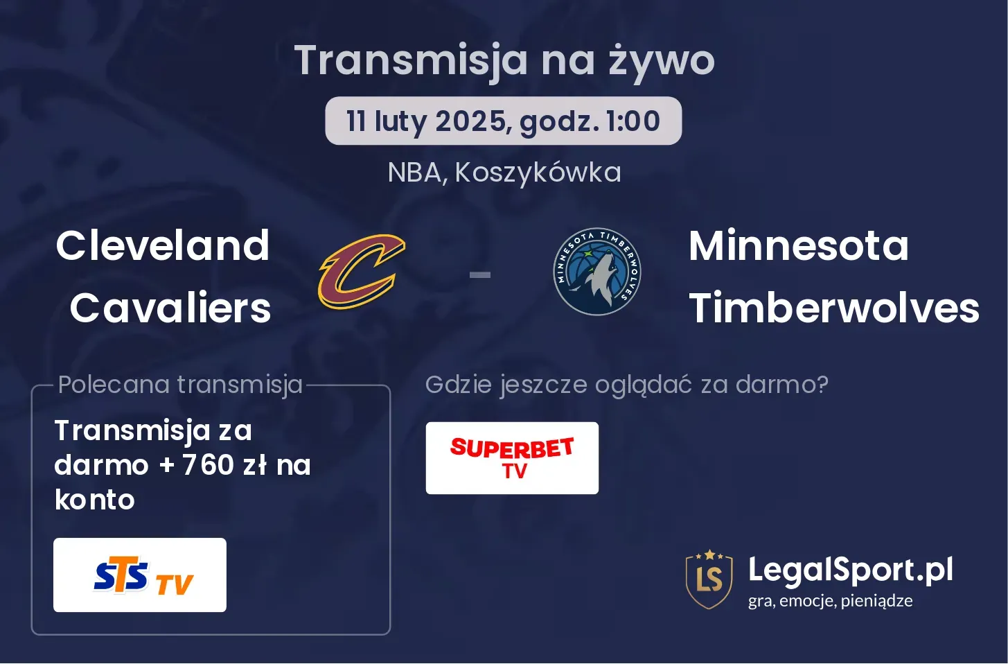 Cleveland Cavaliers - Minnesota Timberwolves gdzie oglądać?