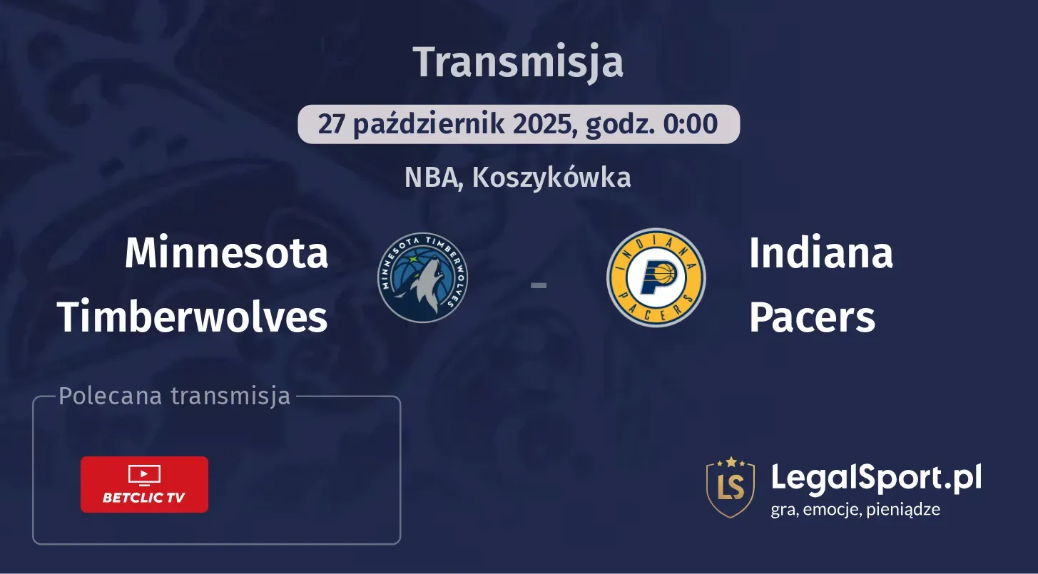 Minnesota Timberwolves - Indiana Pacers Transmisje