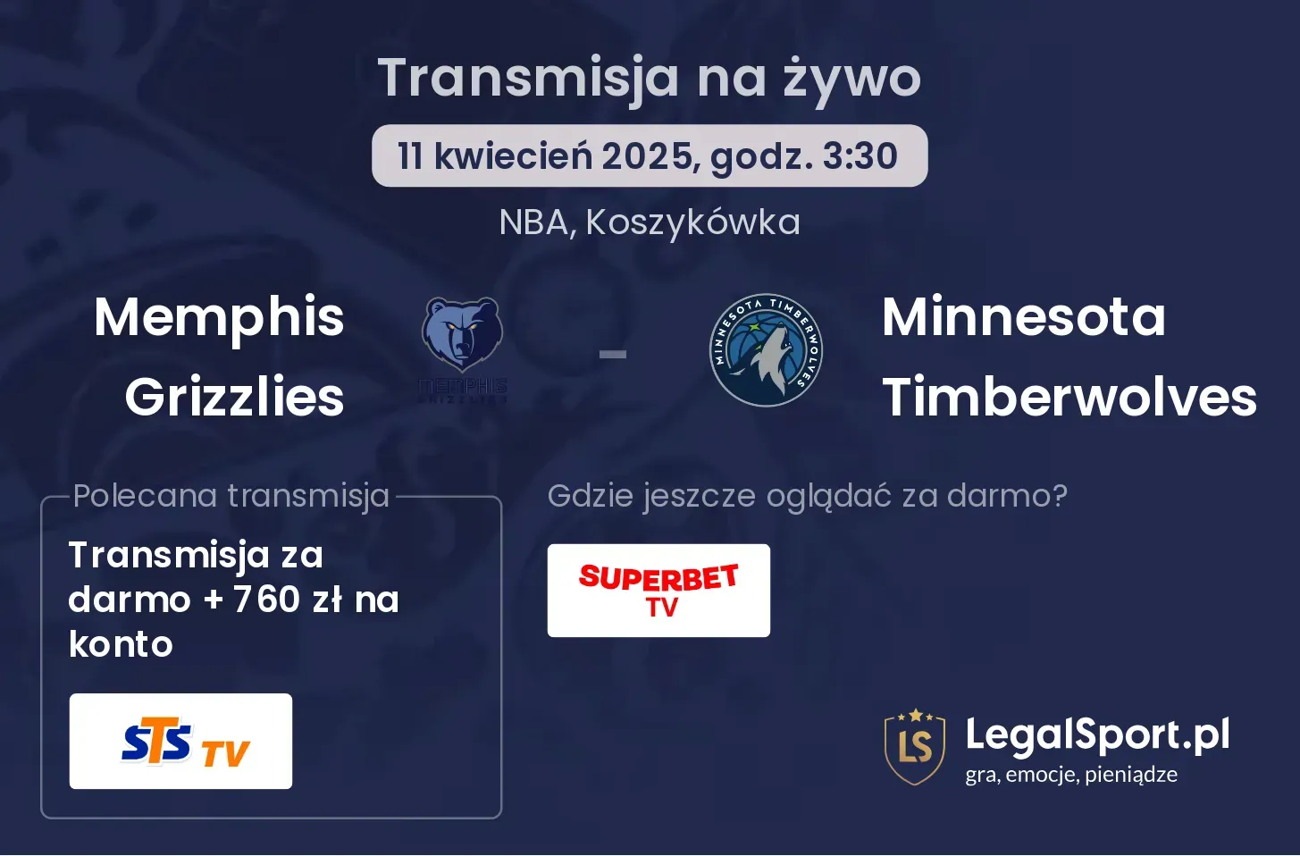 Memphis Grizzlies - Minnesota Timberwolves gdzie oglądać?
