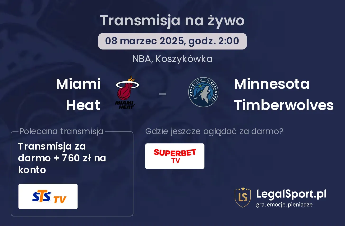Miami Heat - Minnesota Timberwolves gdzie oglądać?
