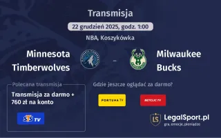 Minnesota Timberwolves - Milwaukee Bucks gdzie oglądać? (22.12)