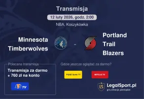 Minnesota Timberwolves - Portland Trail Blazers gdzie oglądać (12.02.2026)