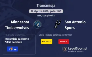 Minnesota Timberwolves - San Antonio Spurs gdzie oglądać (12.01.2026)
