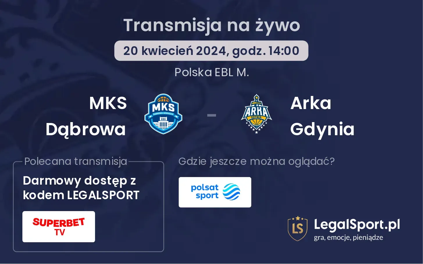 MKS Dąbrowa - Arka Gdynia transmisja na żywo