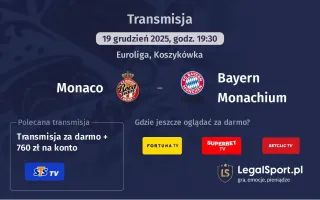 Monaco - Bayern Monachium gdzie oglądać? (19.12)