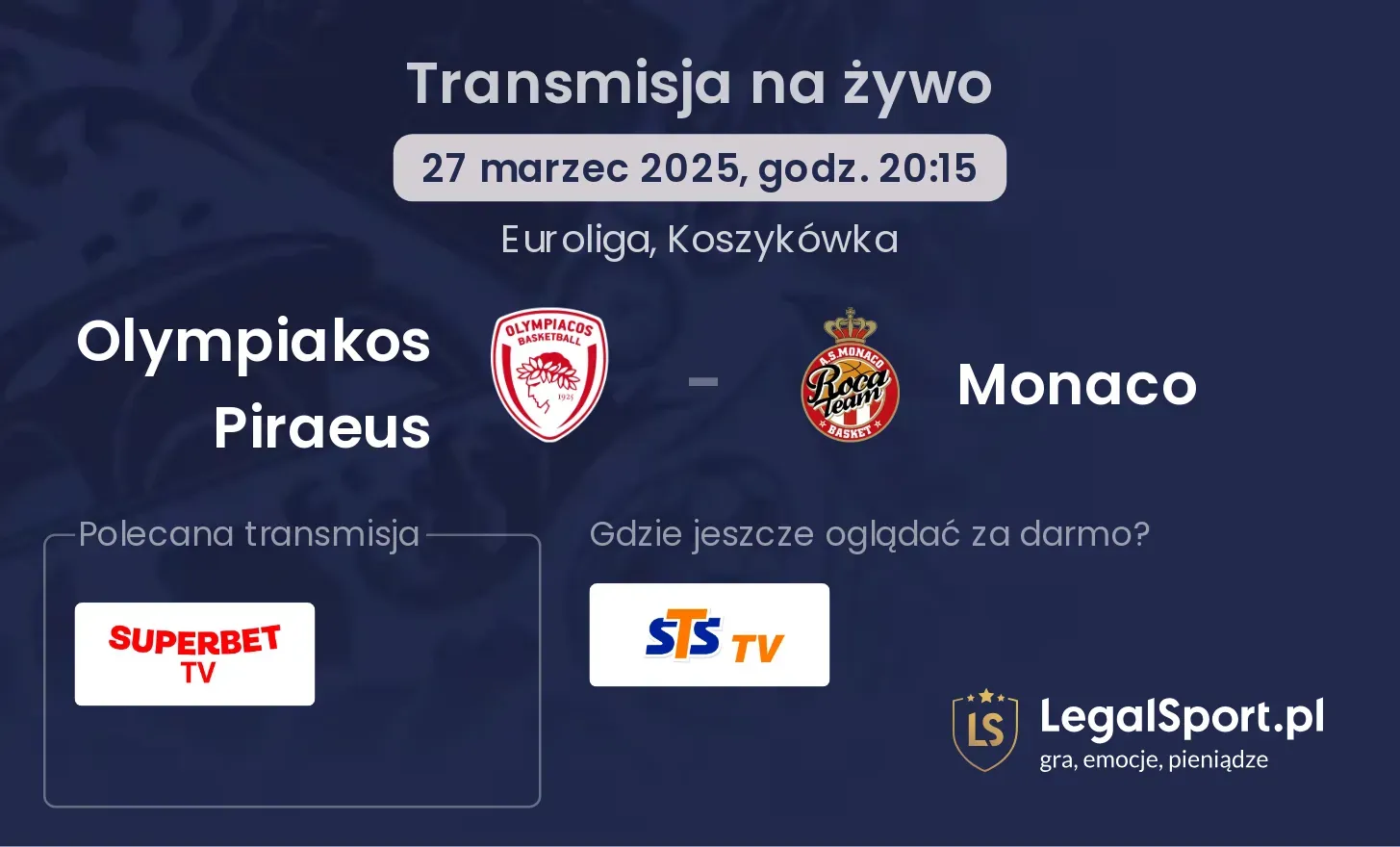 Olympiakos Piraeus - Monaco gdzie oglądać?