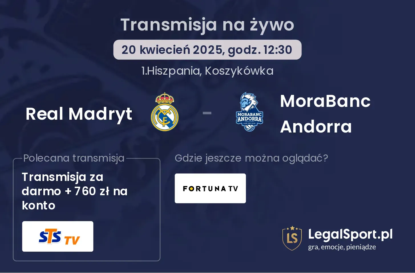 Real Madryt - MoraBanc Andorra gdzie oglądać?