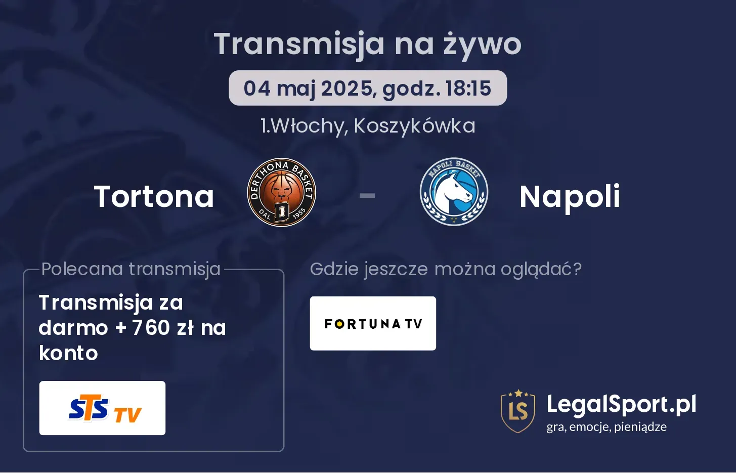 Tortona - Napoli gdzie oglądać?