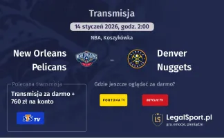 New Orleans Pelicans - Denver Nuggets gdzie oglądać (14.01.2026)