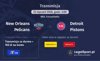 New Orleans Pelicans - Detroit Pistons gdzie oglądać? (22.01)