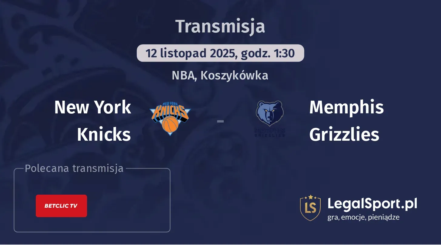 New York Knicks - Memphis Grizzlies Transmisje