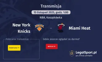 New York Knicks - Miami Heat gdzie oglądać? (15.11)