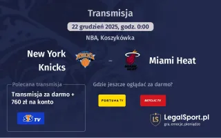 New York Knicks - Miami Heat gdzie oglądać? (22.12)